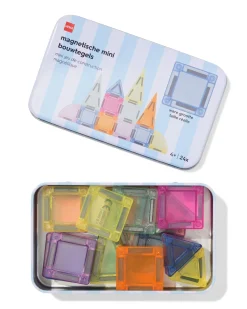magnetische mini bouwtegels in blik - 24 stuks