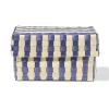mand 20x15cm met deksel geblokt blauw