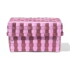 mand 20x15cm met deksel geblokt lila