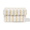mand 25x15cm met deksel geblokt beige