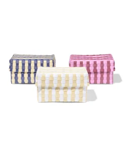 mand 25x15cm met deksel geblokt beige