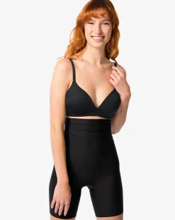 medium corrigerende biker extra hoge taille zwart