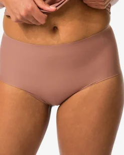 medium corrigerende damesslip hoge taille middenbruin