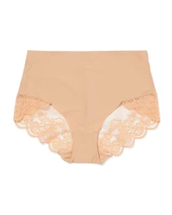medium corrigerende slip hoge taille met kant beige
