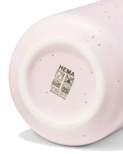melkkan 180ml aardewerk spikkel roze