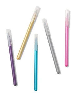 metallic brushpennen - 5 stuks