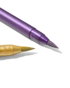 metallic brushpennen - 5 stuks