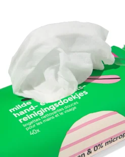 milde hand- en gezichtsreinigingsdoekjes - 40 stuks