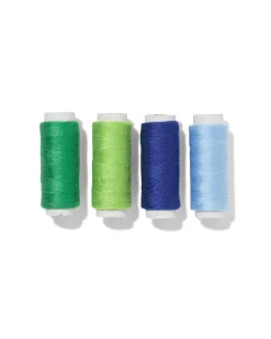 naaigarenset 100m licht- en donkerblauw licht- en donkergroen - 4 stuks
