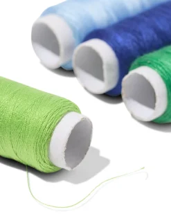 naaigarenset 100m licht- en donkerblauw licht- en donkergroen - 4 stuks