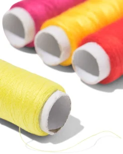 naaigarenset 100m rood oranje roze geel - 4 stuks