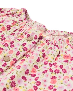 newborn blouse mousseline bloemen ecru
