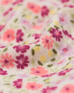 newborn blouse mousseline bloemen ecru