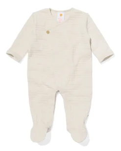 newborn boxpakje met voetjes ecru