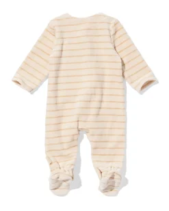 newborn boxpakje velours rib strepen zand