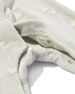 newborn boxpakje velours rib eenden lichtgroen