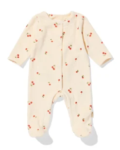 newborn boxpakje velours rib kersen ecru