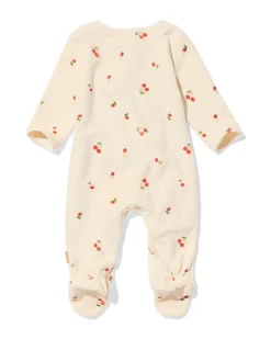 newborn boxpakje velours rib kersen ecru