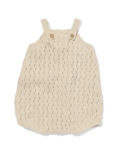 newborn jumpsuit gebreid zand