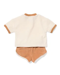 newborn kledingset badstof bruin