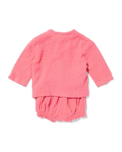newborn kledingset mousseline roze