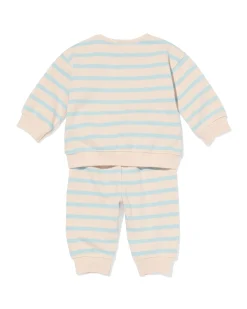 newborn kledingset strepen ecru