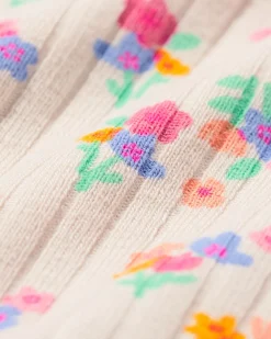 newborn meegroei overslagromper rib bloemen ecru