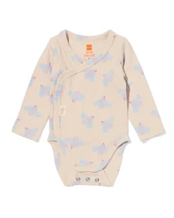 newborn meegroei overslagromper rib dieren ecru