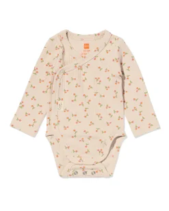 newborn meegroei overslagromper rib bloemen ecru