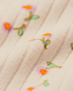 newborn meegroei overslagromper rib bloemen ecru