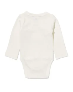 newborn meegroei overslagromper LENZING™ ECOVERO™ rib wit