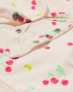 newborn meegroei overslagromper kersen ecru