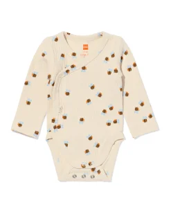newborn meegroei overslagromper rib dieren ecru