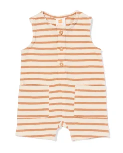 newborn meegroeijumpsuit jersey strepen bruin
