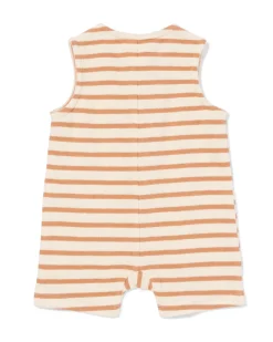newborn meegroeijumpsuit jersey strepen bruin
