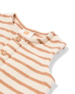 newborn meegroeijumpsuit jersey strepen bruin