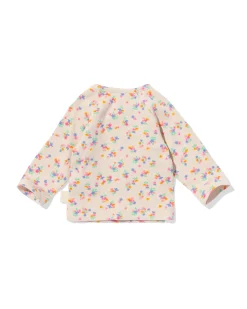newborn overslag T-shirt rib bloemen zand