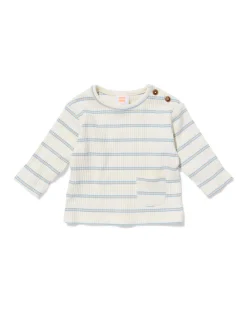 newborn T-shirt jersey strepen gebroken wit