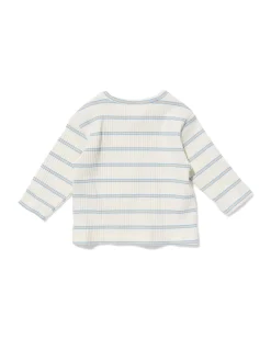 newborn T-shirt jersey strepen gebroken wit