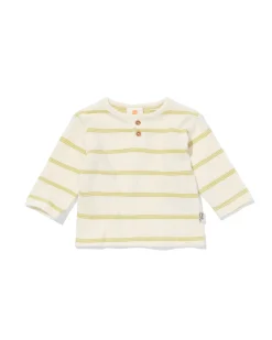 newborn T-shirt strepen ecru