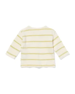 newborn T-shirt strepen ecru