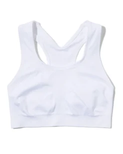 niet voorgevormde sporttop medium support zonder beugel naadloos wit