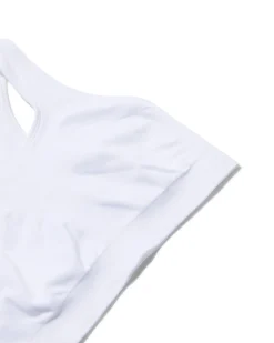 niet voorgevormde sporttop medium support zonder beugel naadloos wit