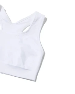 niet voorgevormde sporttop medium support zonder beugel naadloos wit