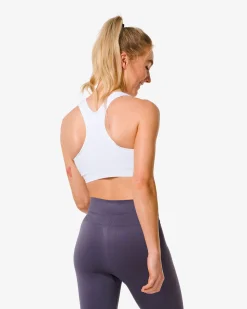niet voorgevormde sporttop medium support zonder beugel naadloos wit