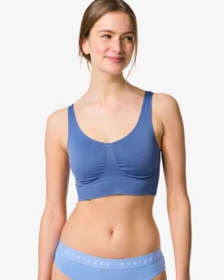 niet voorgevormde top zonder beugel naadloos middenblauw
