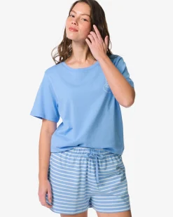 nijntje damesshortama jersey strepen blauw
