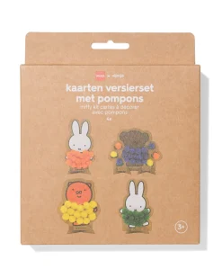 nijntje kaarten versieren met pompoms