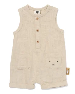 nijntje newborn jumpsuit linnen zand