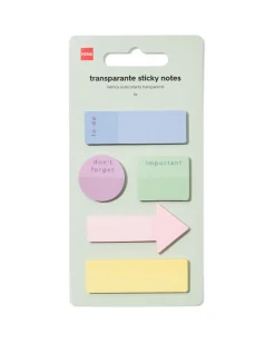 notitieblaadjes 7.5x14.5cm transparant - 5 stuks